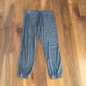 P.J. Salvage small cheetah print pants with a stripe down the side
